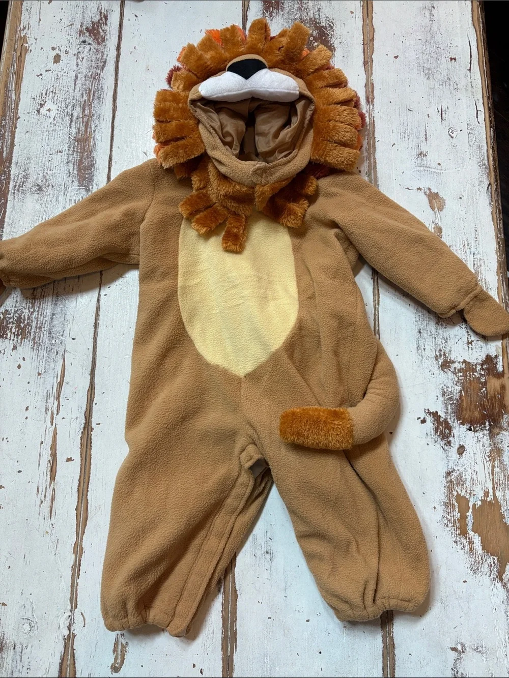 Lion Plush Kids Costume - Brown Hooded One-Piece